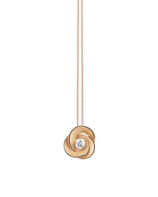 Annamaria Cammilli "Desert Rose" 18kt Orange Apricot Gold Diamond Pendant Necklace