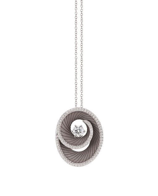 Annamaria Cammilli “Athena” 18kt Black Lava Gold Diamond Pendant Necklace