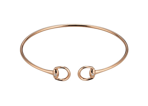 Gucci "Horsebit" 18kt Rose Gold Diamond Cuff Bracelet