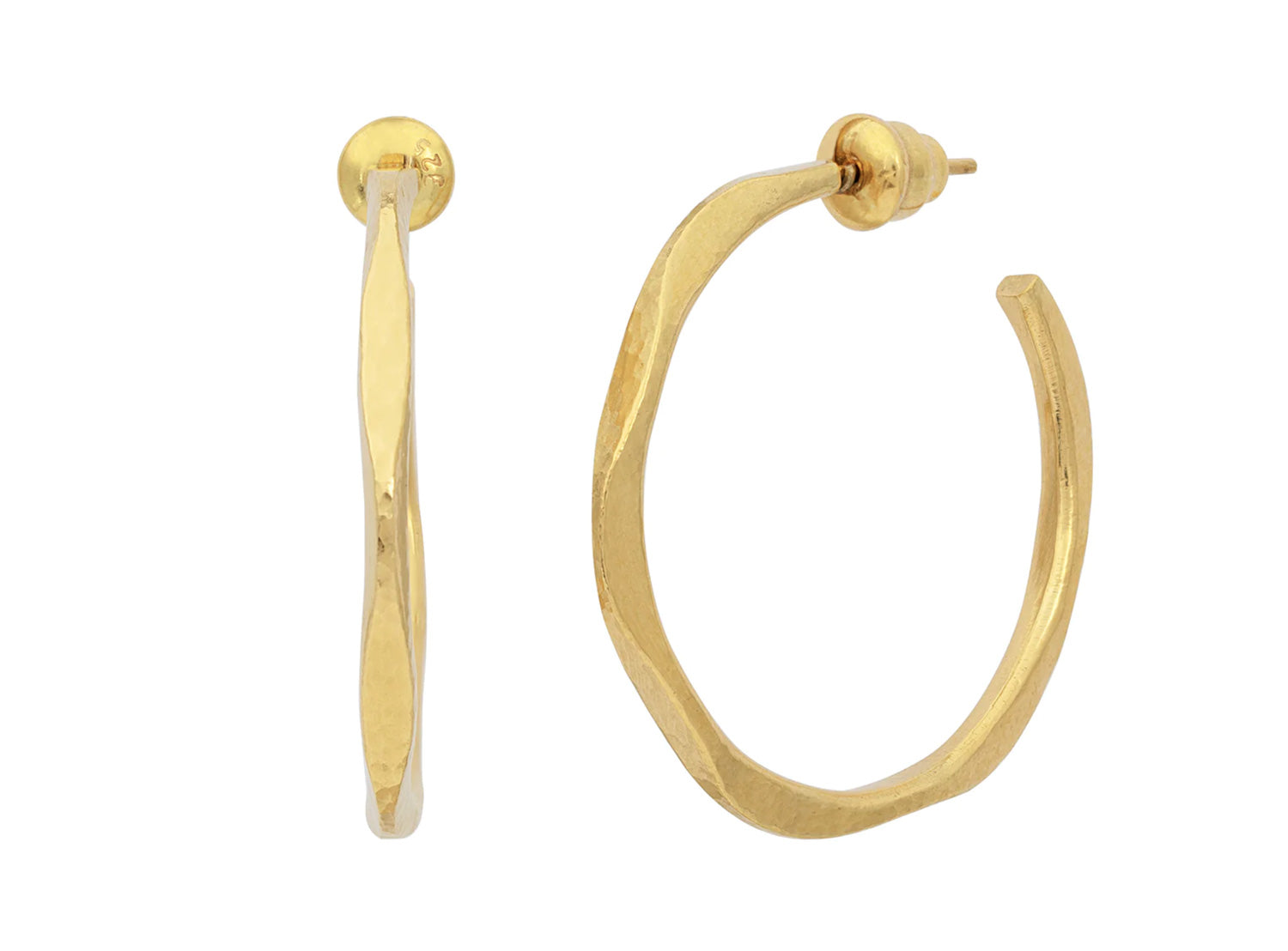 Gurhan "Thor" 24kt Yellow Gold Post Hoop Earrings