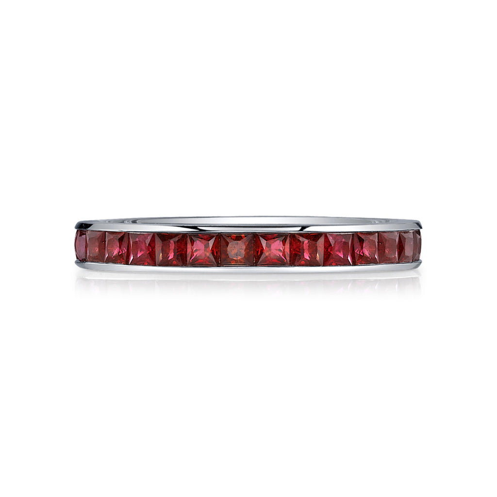 Ruby Eternity Band in 18kt White Gold