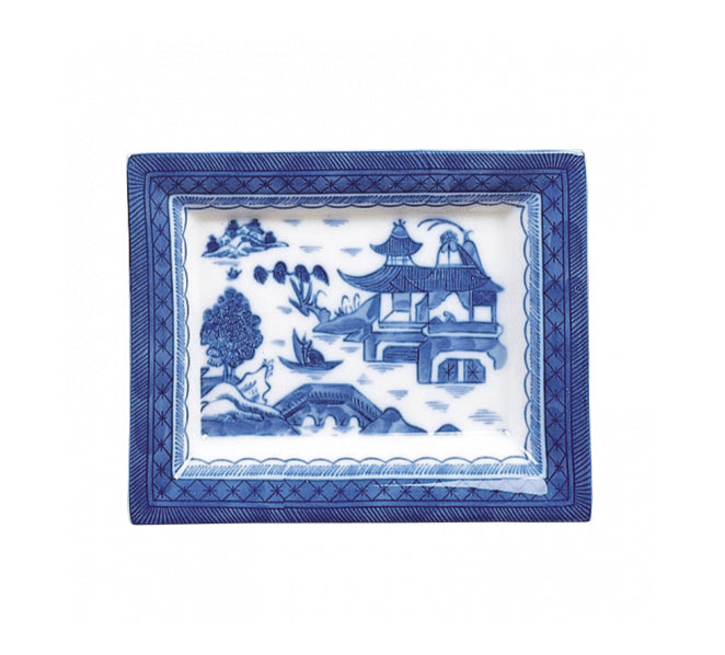 Mottahedeh Blue Canton Rectangular Tray, Large