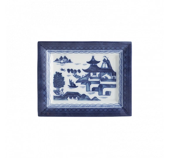 Blue Canton Rectangular Small Tray