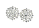 Etho Maria Mixed Diamond Flower Earrings 18kt White Gold