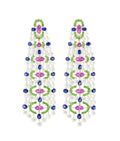 Etho Maria Aquamarine, Blue & Pink Sapphire Drop Earrings in 18kt Gold