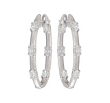 Etho Maria "Dolce" Diamond Hoop Earrings in 18kt White Gold