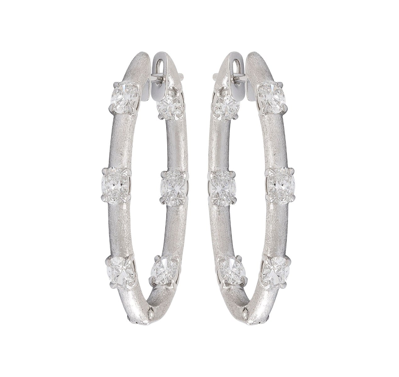 Etho Maria "Dolce" Diamond Hoop Earrings in 18kt White Gold