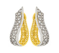 Etho Maria Diamond Hoop Drop Earrings in 18kt Yellow Gold