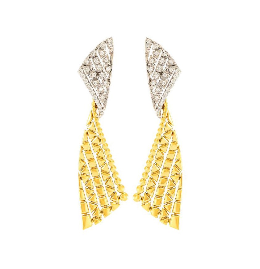 Etho Maria Reflexion Diamond Drop Earrings in 18kt Yellow Gold