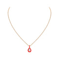 Etho Maria Diamond & Red Ceramic Pendant Necklace in 18kt Rose Gold
