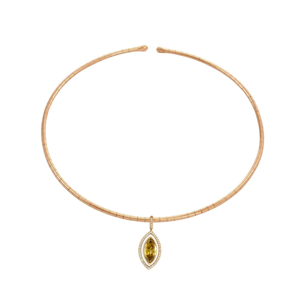Etho Maria Brown & Yellow Diamond Pendant Necklace in 18kt Rose Gold