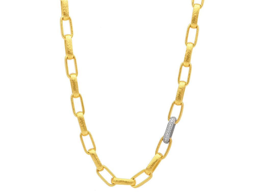 Gurhan "Hoopla" Pave Gold Large Oval Link Necklace