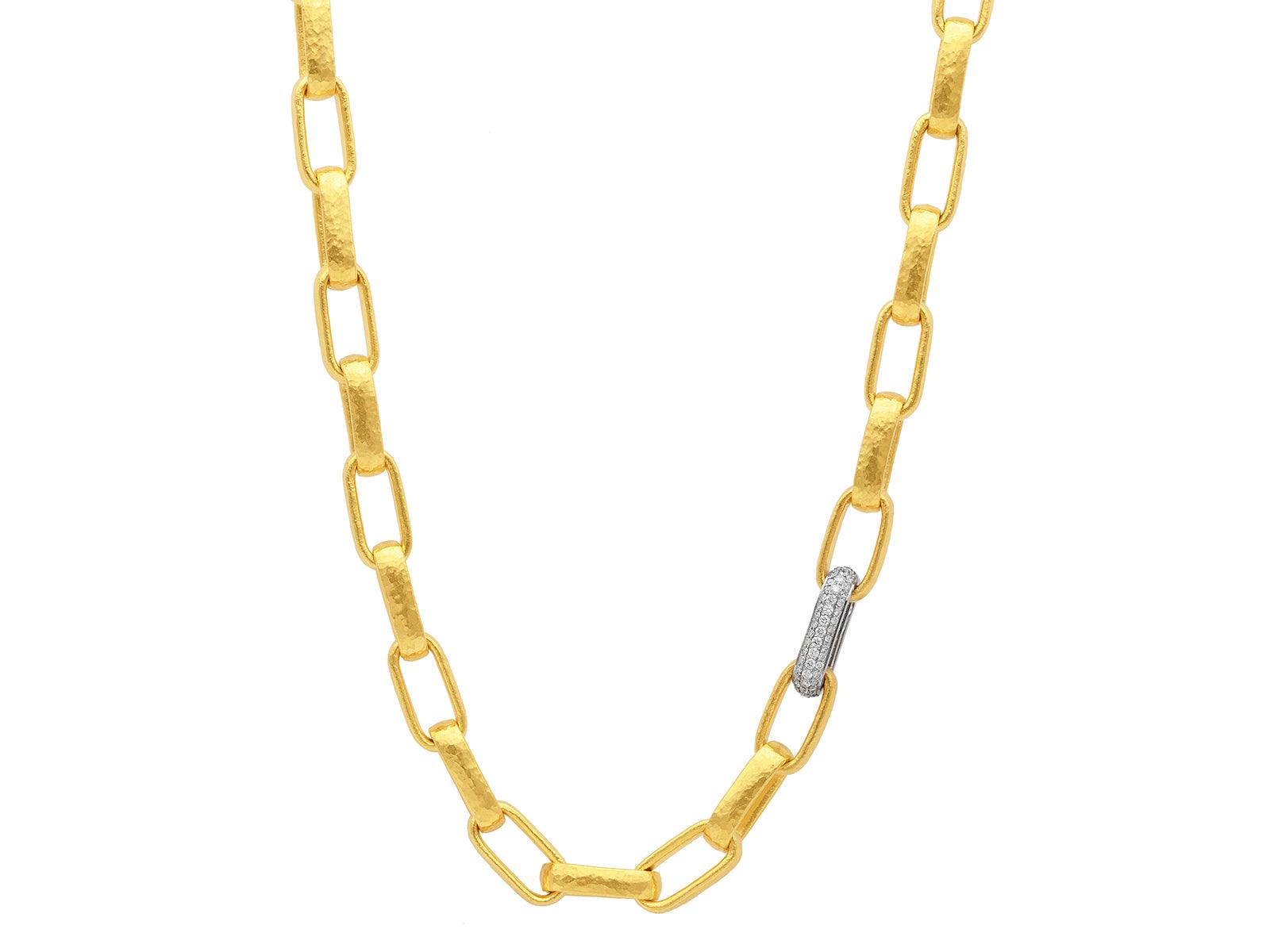 Gurhan "Hoopla" Pave Gold Large Oval Link Necklace