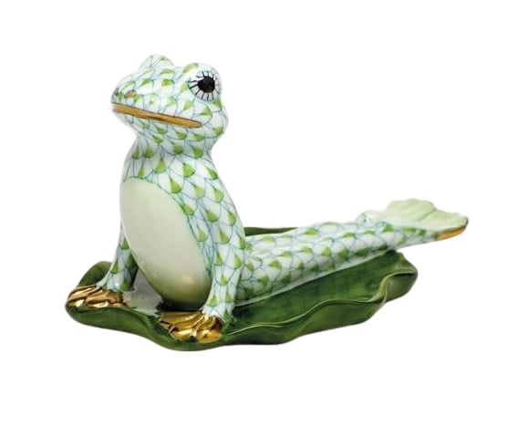 Herend Yoga Frog in Cobra Pose - Key Lime