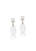 Goshwara "Naughty" Moon Quartz Teardrop Earrings In 18kt Yellow Gold