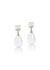 Goshwara "Naughty" Moon Quartz Teardrop Earrings In 18kt Yellow Gold