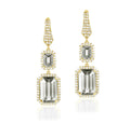 Goshwara "Rain-Forest" Rock Crystal & Diamond Earrings In 18kt Yellow Gold