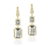 Goshwara "Rain-Forest" Rock Crystal & Diamond Earrings In 18kt Yellow Gold