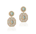 Goshwara "G-One" Opal & Diamond Cabochon Drop Earrings