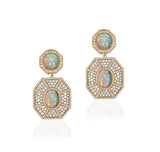 Goshwara "G-One" Opal & Diamond Cabochon Drop Earrings