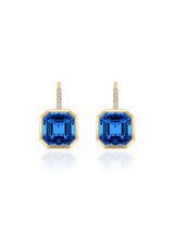 Goshwara "Gossip" London Blue Topaz & Diamond Earrings In 18kt Yellow Gold