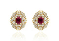 Goshwara “G-One” Ruby Web Earrings in 18kt Yellow Gold