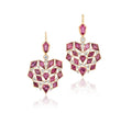 Goshwara "G-One" Tourmaline Spinel and Diamond Heart Earrings
