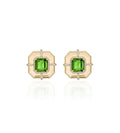 Goshwara Limited Edition Peridot & Diamond Stud Earrings In 18kt Yellow Gold