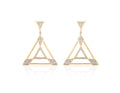 Goshwara Limited Edition White Sapphire and Diamond Triangle Earrings