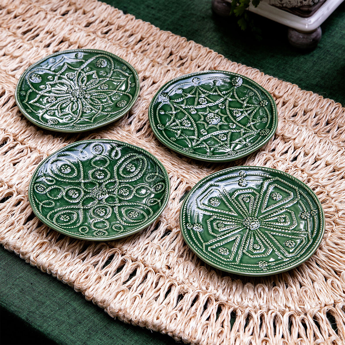 Side/Cocktail Plate Assorted Set/4 - Basil
