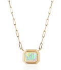 Goshwara "Manhattan" Opal Emerald Cut Bezel Set Pendant Necklace