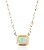 Goshwara "Manhattan" Opal Emerald Cut Bezel Set Pendant Necklace