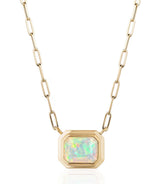 Goshwara "Manhattan" Opal Emerald Cut Bezel Set Pendant Necklace