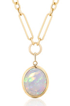 "G-One" Opal Cabochon Pendant Necklace