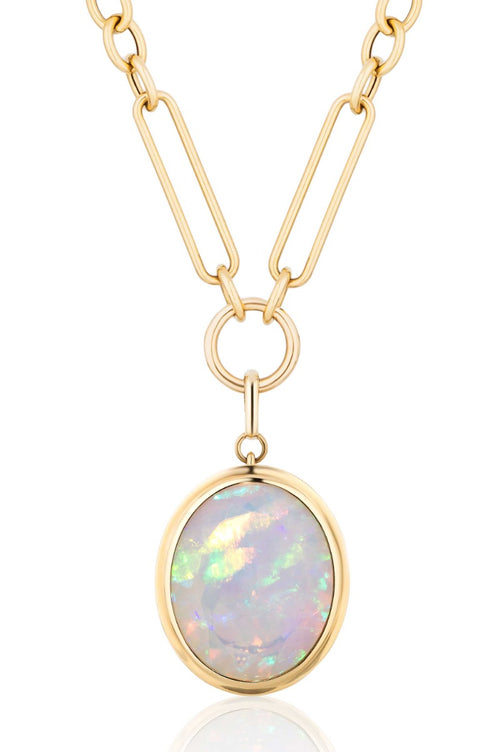 "G-One" Opal Cabochon Pendant Necklace