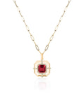 Goshwara Limited Edition Garnet & Diamond Pendant Necklace in 18kt Yellow Gold