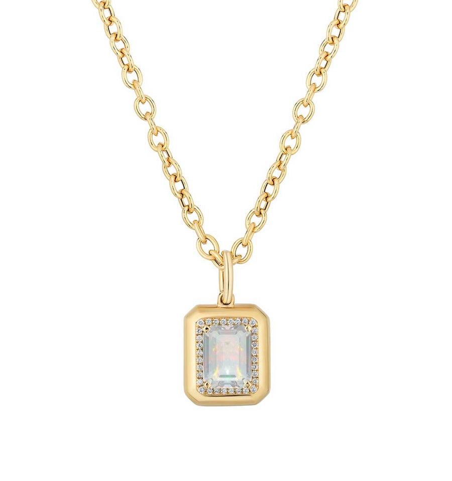 Limited Edition Opal & Diamond Pendant Necklace In 18kt Yellow Gold