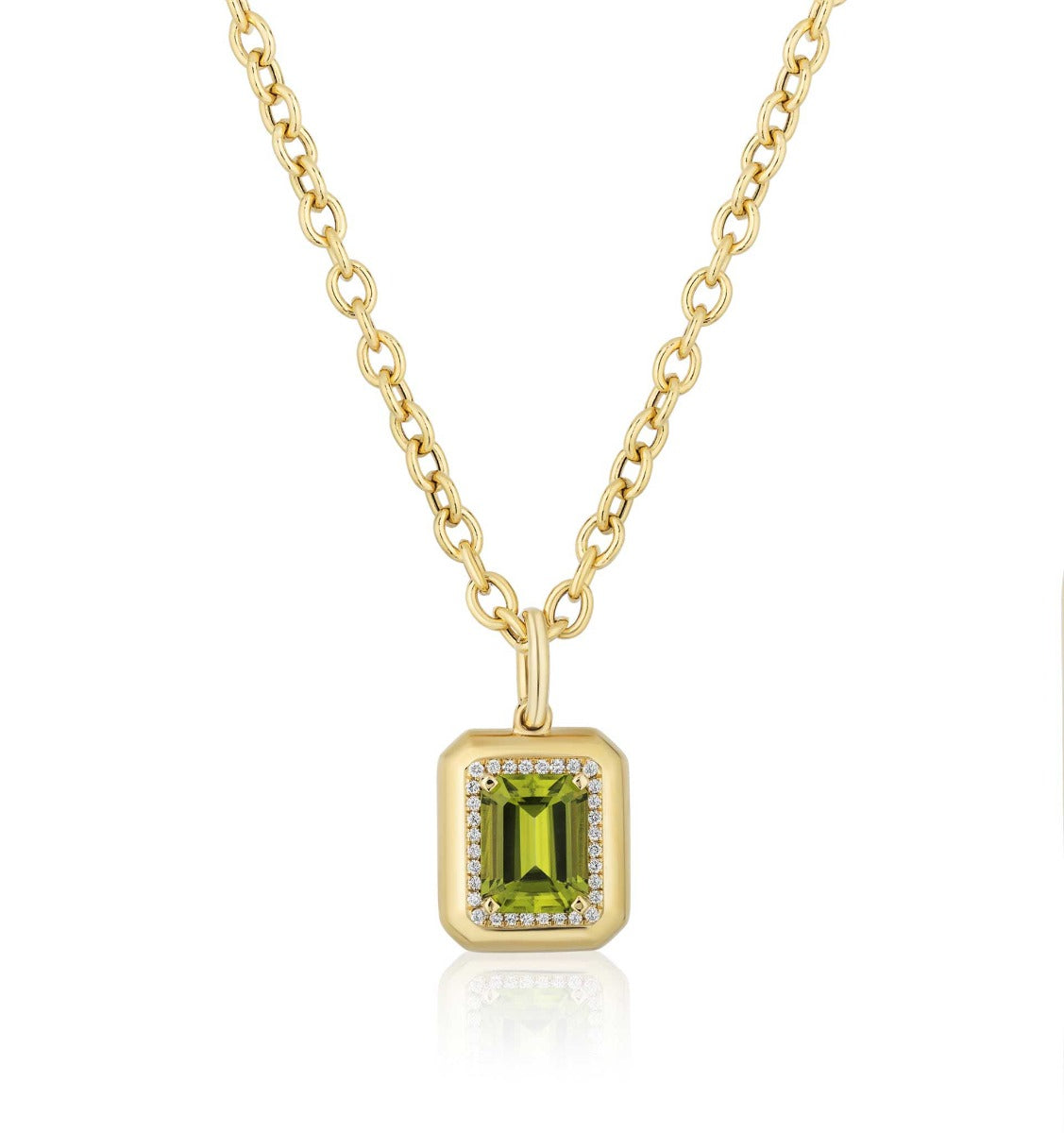Goshwara Limited Edition Peridot & Diamond Stud Earrings In 18kt Yellow Gold