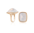 Goshwara "Rock 'N Roll" Moon Quartz Ring In 18kt Yellow Gold