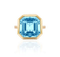 Goshwara "Gossip" Diamond & Blue Topaz Ring In 18kt Yellow Gold