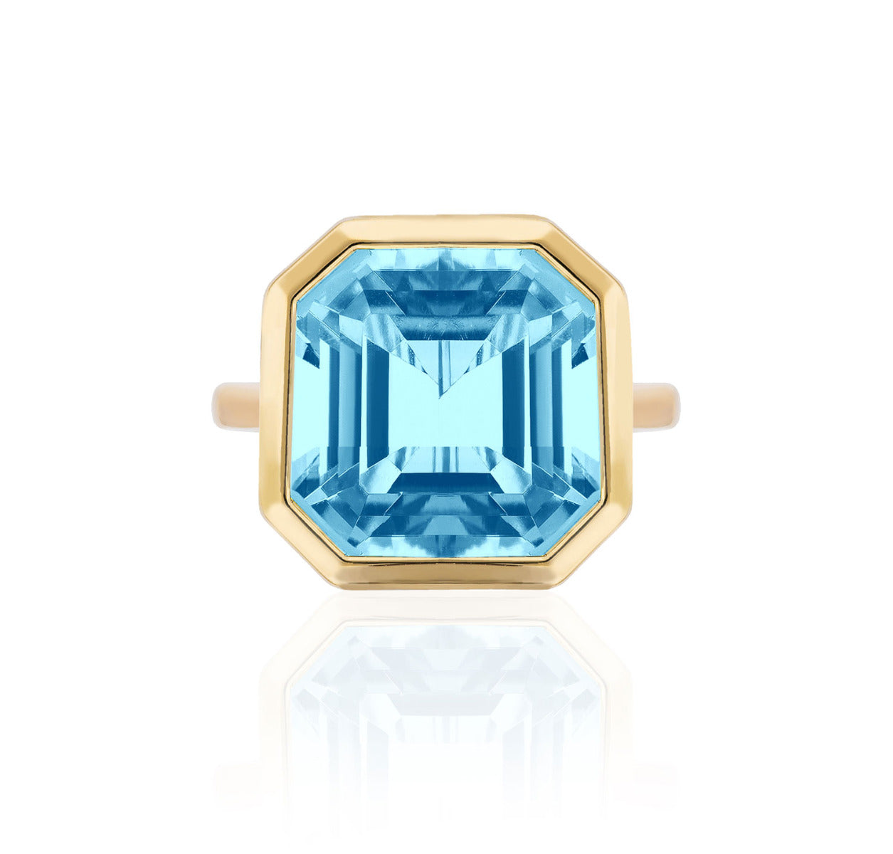 Goshwara "Gossip" Diamond & Blue Topaz Ring In 18kt Yellow Gold