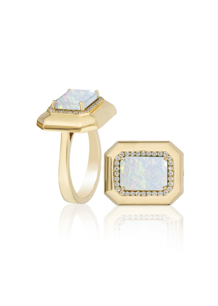 Goshwara Limited Edition Opal Ring In 18kt Yellow Gold