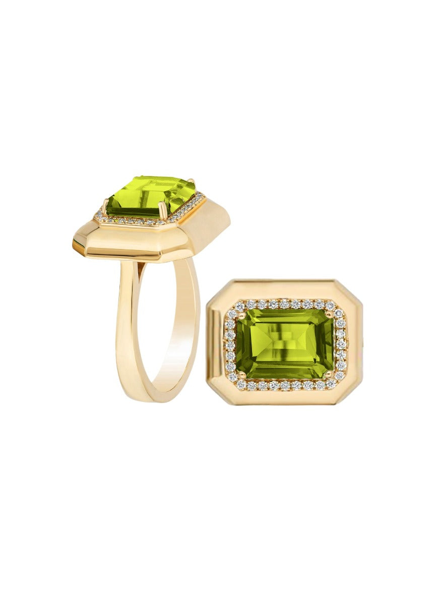 Goshwara Limited Edition Peridot Ring In 18kt Yellow Gold