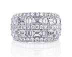 Louis Anthony Jewelers 18K White Gold Five-Row Diamond Channel Set Band – 4.53 ctw
