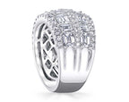 Five-Row Diamond Channel Set 18kt White Gold Band