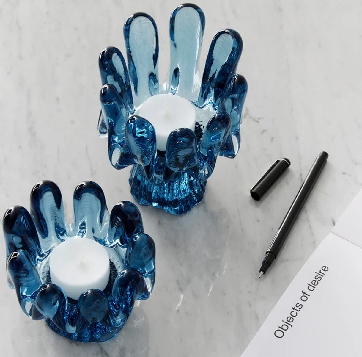 Sunflower Small Votive, Blue