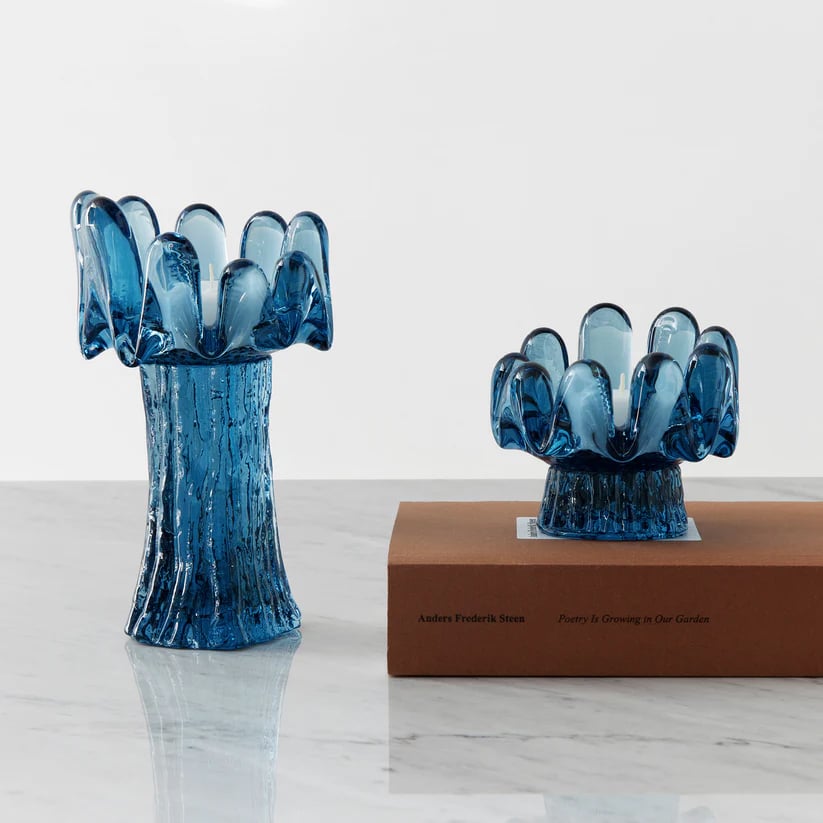 Sunflower Large Votive, Blue