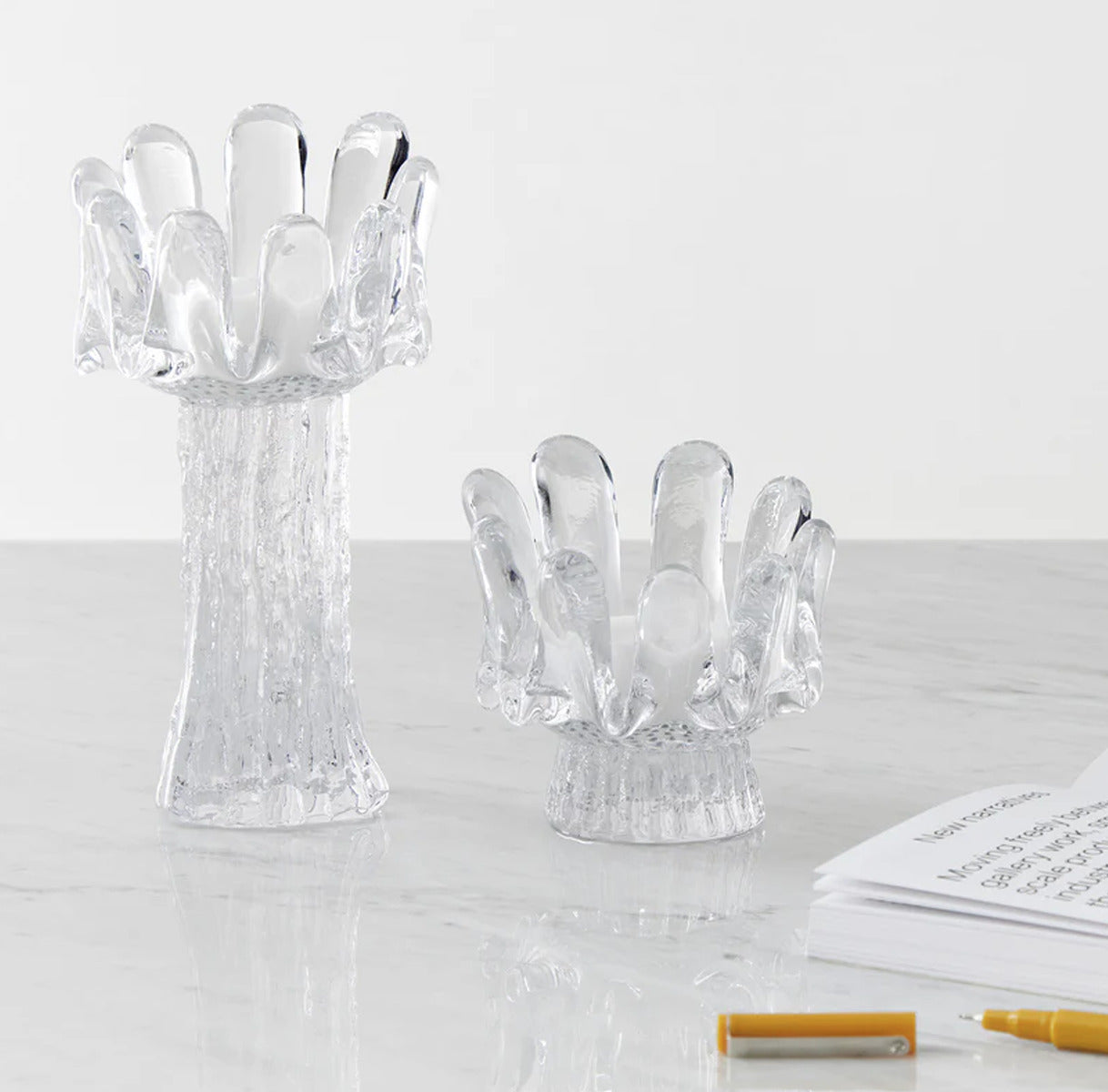 Sunflower Large Votive, Clear