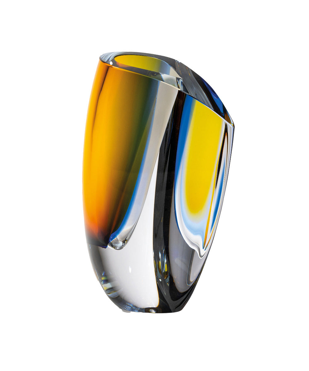 Kosta Boda Vase Extra Large, Mirage Blue/Amber