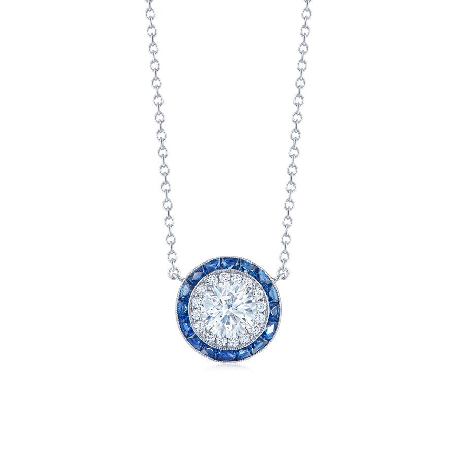 Louis Anthony Jewelers Silhouette 18kt Gold Pendant Necklace with Diamonds & Sapphires